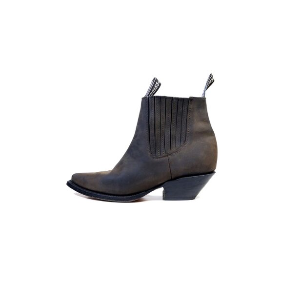 GRINDERS Crazy Horse Leather Pointed Toe Cowboy Ankle Boots Mens 10 - Picture 8 of 10